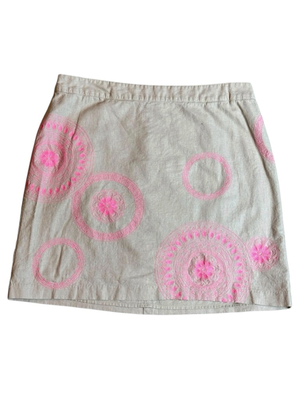 Boden Linen Blend Floral Embroidered Lined Skirt size 12R
